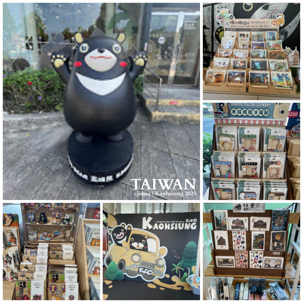 Various Heroic Bear branded stationary and gift items on display at a gift shop in Southern Taiwan.