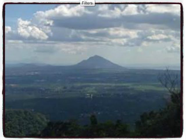 Scenic view of Mt. Makiling in Batangas with lush vegetation and cloudy sky