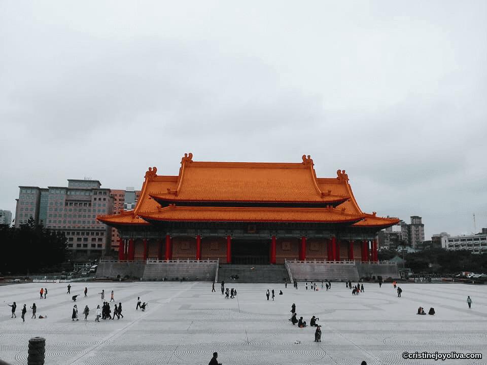 National Theater at Liberty Square in Taipei with orange roof, red columns, and open plaza in 2019