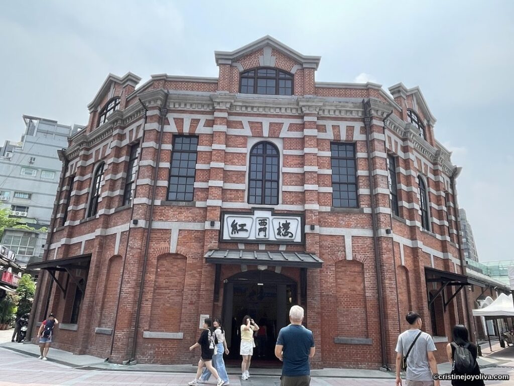 Historic Red House Theater in Ximending, Taipei, with red-brick octagonal design