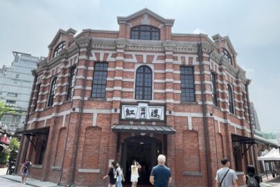 Historic Red House Theater in Ximending, Taipei, with red-brick octagonal design