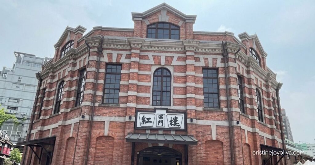 Historic Red House Theater in Ximending, Taipei, with red-brick octagonal design