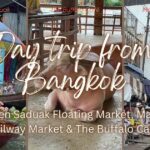 Day trip from Bangkok: Maeklong Railway Market train, pink buffalo and a Damnoen Saduak Floating Market boat
