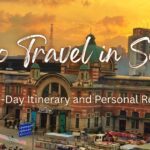 Sunset over the old Seoul Station dome, a stop on my solo travel in Seoul one-day itinerary
